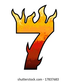 Flames Alphabet Number 7 Seven Stock Illustration 17837683 | Shutterstock