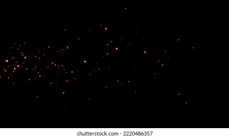 The flames of darkness float in the air.fire sparks