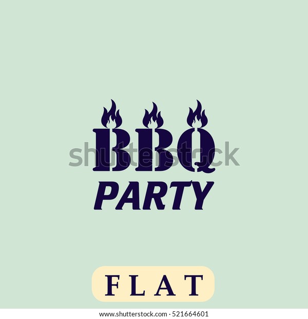 Flaming q Party Word Design Element Stockillustration