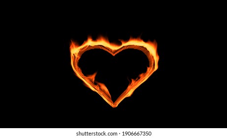 Flaming heart on the black background. Love feeling concept. 3d rendering. - Powered by Shutterstock