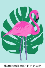 Flamingo Illustration Jungle Theme Background Stock Illustration ...