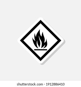 Flammable, packaging sign icon sticker