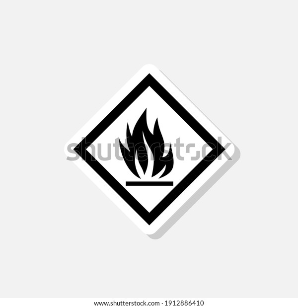 Flammable, packaging sign\
icon sticker