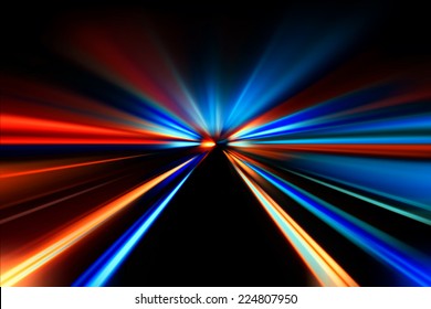 flash acceleration speed motion on night road
