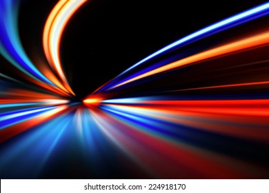 flash acceleration speed motion on night road
