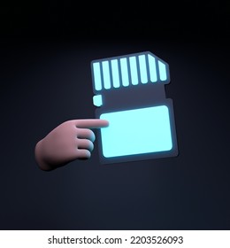 Flash Card Icon. 3d Render Illustration.