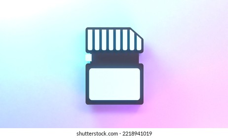 Flash Card Icon. 3d Render Illustration.