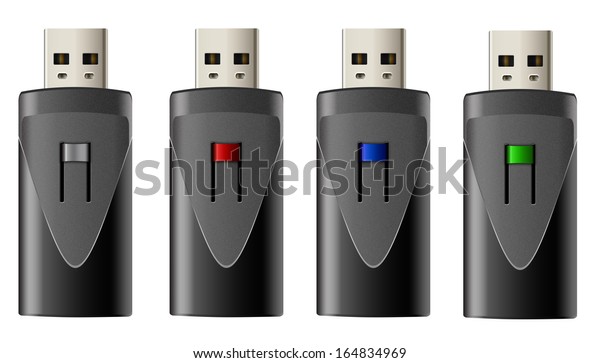 flash drive\
isolated on the white\
background
