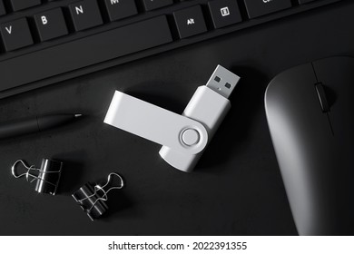 Flash Drive Mockup. 3D Rendering