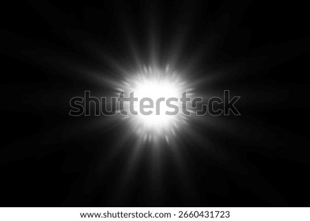 Flash light effect isolated on transparent background. White flashlight, flare or camera flash overlay