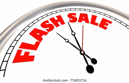 Flash Sale Clock Limited Time Special Offer Deal 3d Illustration