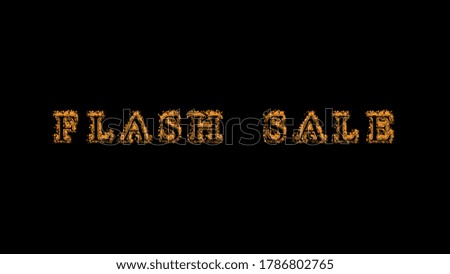 Flash Sale fire text effect black background. animated text effect with high visual impact. letter and text effect. Alpha Matte. 