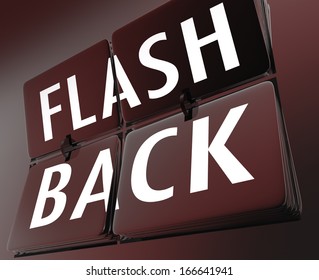 Flashback Word Retro Clock Tiles Turn Back Time