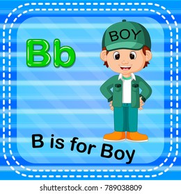 Flashcard Letter B Is For Boy