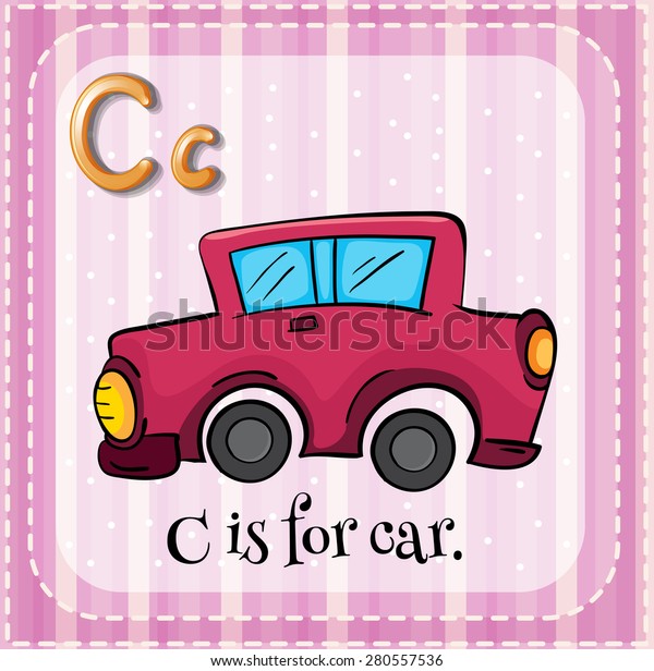Flashcard letter C is for\
car