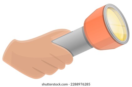 Flashlight in hand icon