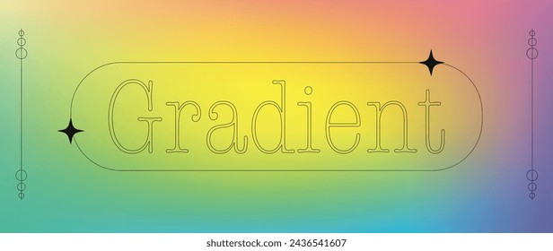 Flat background. Gradient with geometric shapes. Liquid holographic gradient poster for wall art or social media cover. Modern wallpaper design.	