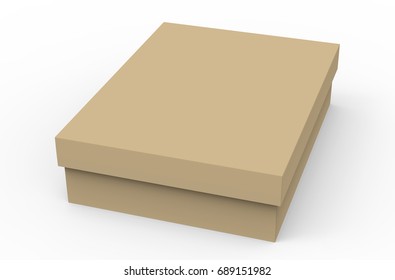 flat cardboard box mockup blank brown stock illustration 689151871