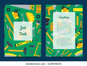 flat construction tools card or flyer template illustration - Powered by Shutterstock