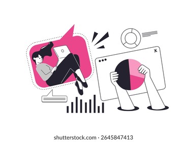 Flat Data Analysis and Business Analytics Illustration