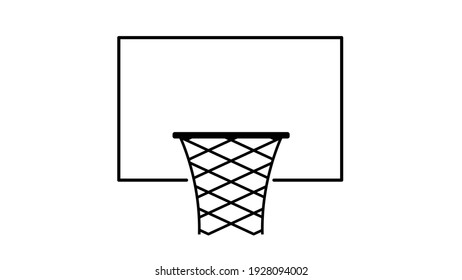 flat design basketball backboard and net icon