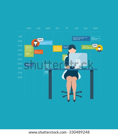 Flat design concepts for consulting, planning, teamwork, project management and development. 