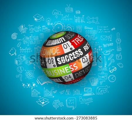 flat design and hand drawn concepts for business success, finance, growth,management, finantial assets, career, employment Ideal to use for web banner and printed materials such as brochure and flyers