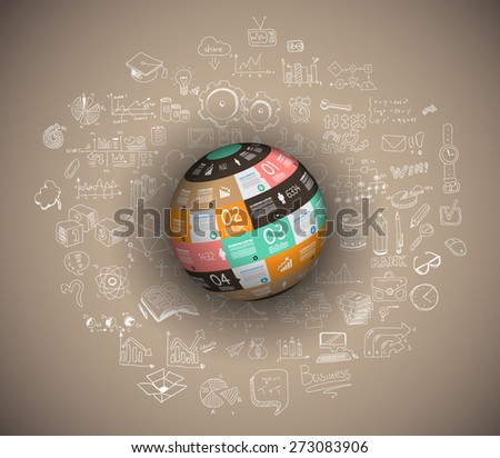 flat design and hand drawn concepts for business success, finance, growth,management, finantial assets, career, employment Ideal to use for web banner and printed materials such as brochure and flyers