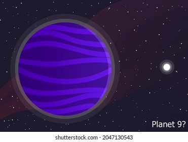 Flat Design Planet 9 Illustration