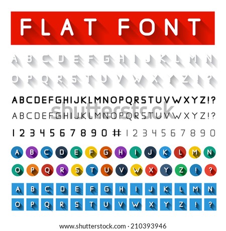 Flat font with long shadow. 