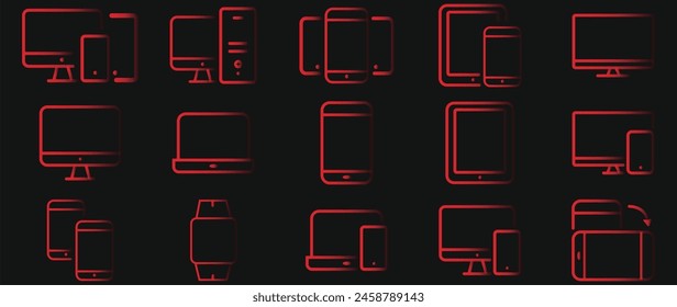 Ilustración plana Diferentes iconos