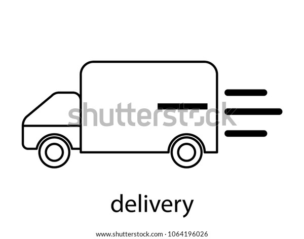 Flat illustration icons for business site and for\
logistics fast express\
truck
