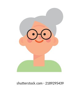 flat illustration of an old woman, social media avatar, icon concept. Cartoon mature female character design - Powered by Shutterstock