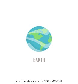 Flat Illustration Planet Earth Label Floating Stock Illustration 1065505541