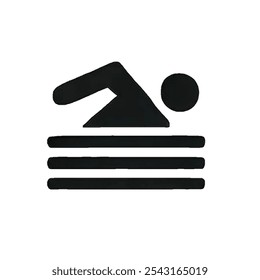 Flat illustration of a swimmer diving into water. Simple and versatile for pool-related designs or sports branding - Powered by Shutterstock