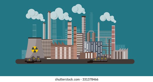 Flat Industrial Background Industry Manufacture Environment Stock ...