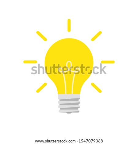 Flat lightbulb idea concept illustration. Isolated white background