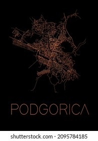 Flat Map Of The City Of Podgorica