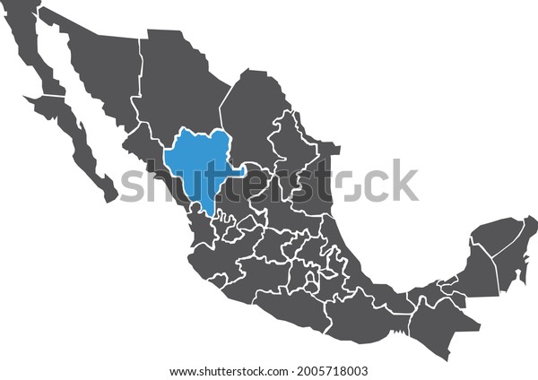 Flat Map Mexican States Durango Stock Illustration 2005718003