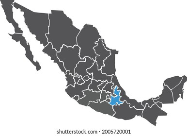 Puebla State Mexico Map Flat Map Mexican States Puebla Stock Illustration 2005720001 | Shutterstock