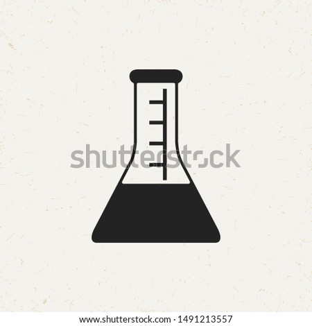 Flat minimal conical flask icon. Simple raster conical flask icon. Isolated conical flask icon for various projects.