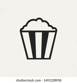 Flat Minimal Popcorn Icon Simple Raster Stock Illustration 1491238958 ...