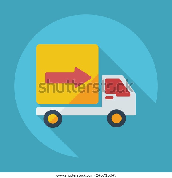 Flat modern design\
with shadow car\
delivery