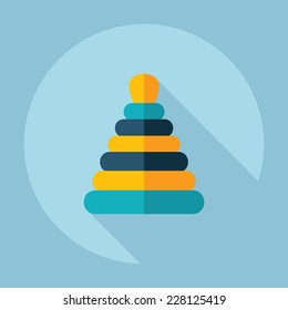 Flat modern design with shadow, SEO. Icons mobile applications and web design. Working optimization:  toy pyramid