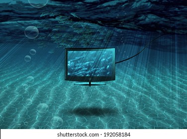 Flat Panel Floats In Sea