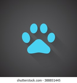 web blue paw print logo