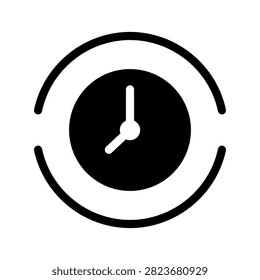 Flat photography timer icon representing countdown, delayed shutter, and self-timer. Minimal editable vector illustration isolated on background.