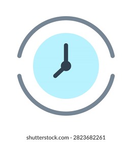Flat photography timer icon representing countdown, delayed shutter, and self-timer. Minimal editable vector illustration isolated on background.