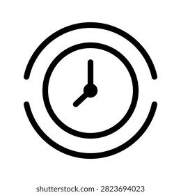 Flat photography timer icon representing countdown, delayed shutter, and self-timer. Minimal editable vector illustration isolated on background.