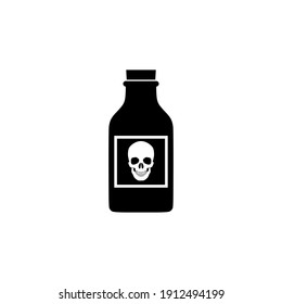 Flat Poison Bottle Icon Isolated On White Background